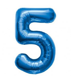 Blue Mylar Ballon Number 5