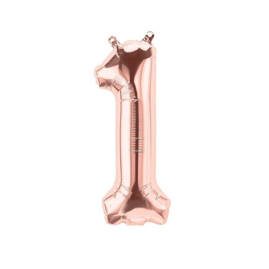 Rose Gold Mylar Ballon Number 1
