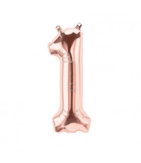 Rose Gold Mylar Ballon Number 1