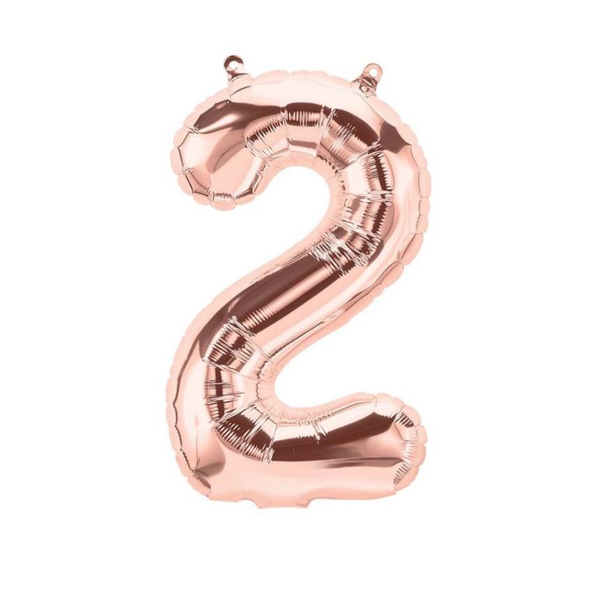 Rose Gold Mylar Balloon Number 2