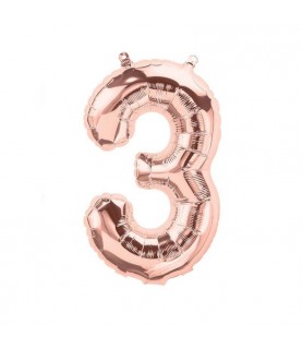 Rose Gold Mylar Ballon Number 3