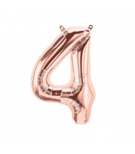 Rose Gold Mylar Ballon Number 4