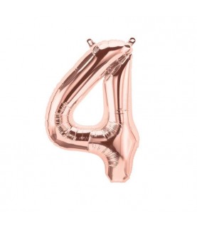 Rose Gold Mylar Ballon Number 4
