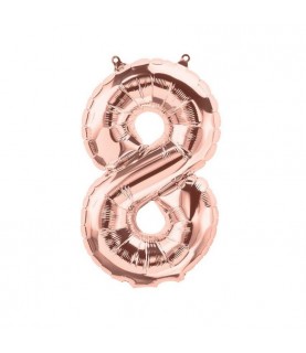 Rose Gold Mylar Ballon Number 8