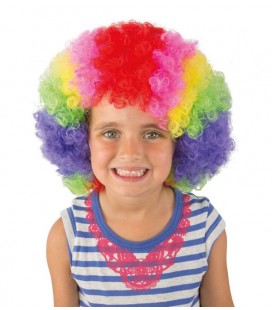 Multicolored Pop Clown Wig for kids