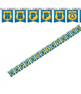 Police Party Happy Birthday Banner