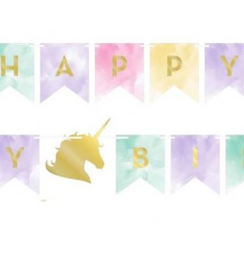 Unicorn Sparkle Happy Birthday Banner