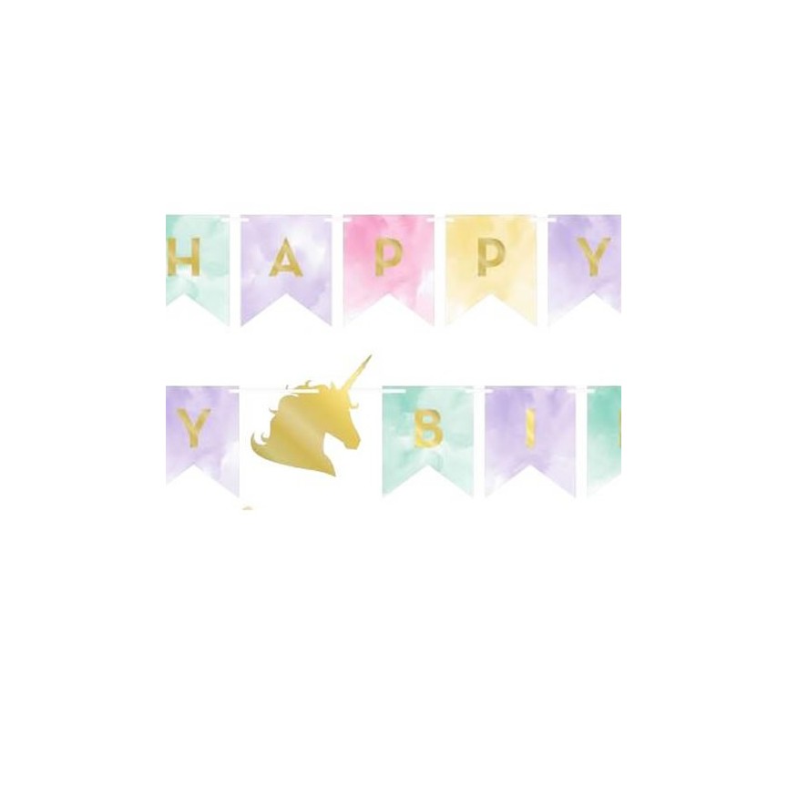 Unicorn Sparkle Happy Birthday Banner