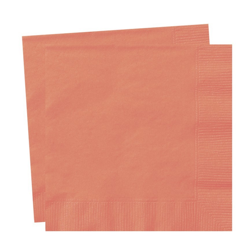 20 CORAL LUNCH NAPKINS