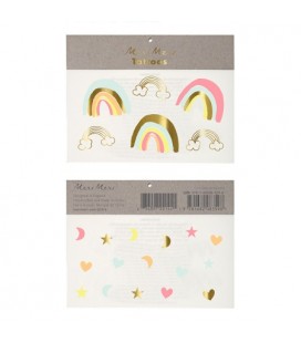 2 Neon Rainbow Temporary Tattoos
