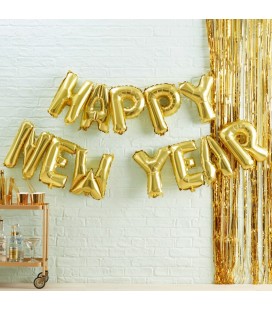 Happy New Year Gold Mylar Balloons