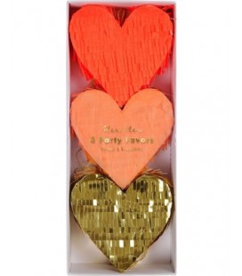 3 Mini Heart Pinatas