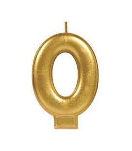 Bougie Chiffre 0 Dorée