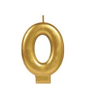 Bougie Chiffre 0 Dorée