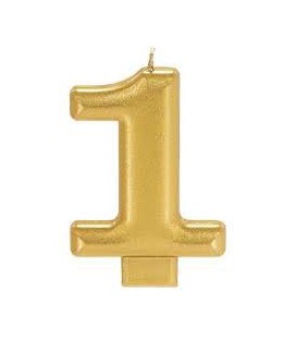 Number 1 Gold Candle