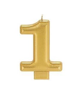 Bougie Chiffre 1 Dorée