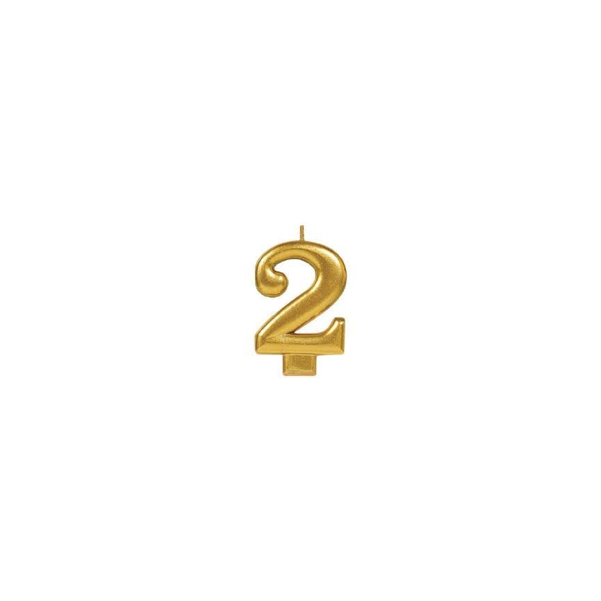 Number 2 Gold Candle