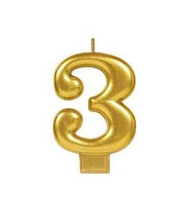 Gold Kerze Nummer 3