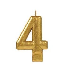 Number 4 Gold Candle
