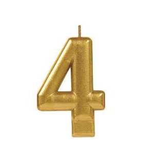 Number 4 Gold Candle