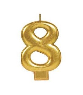 Gold Kerze Nummer 8