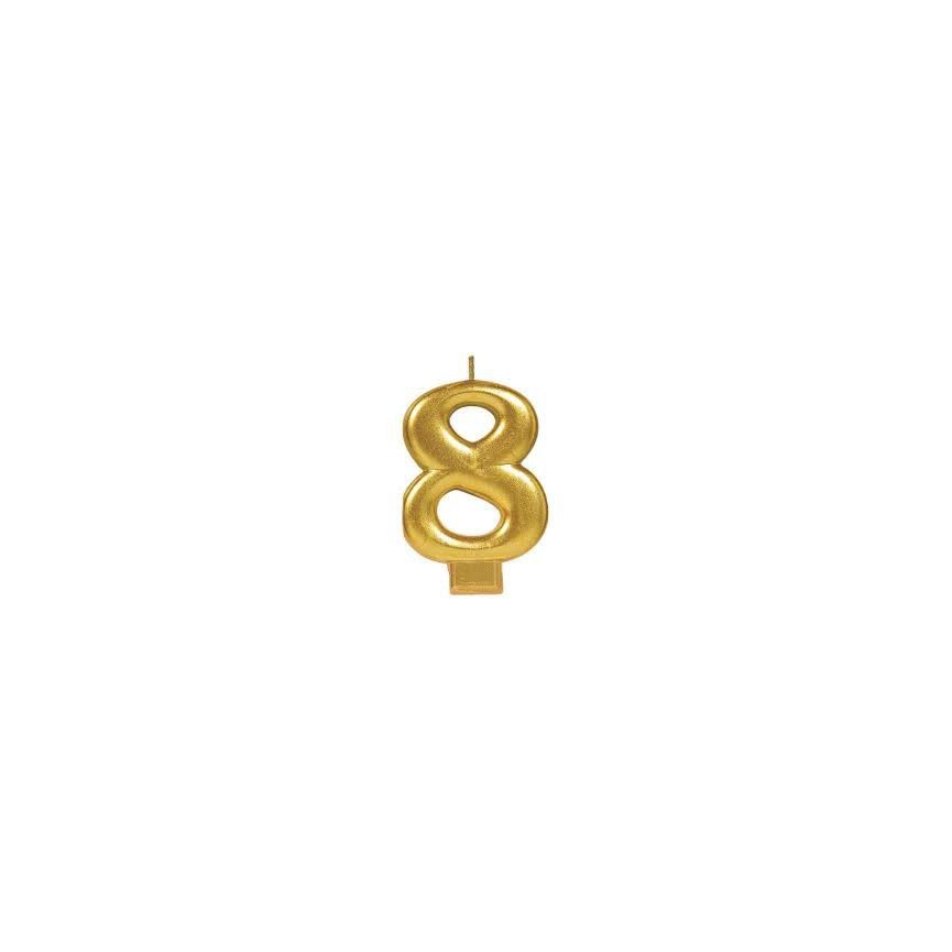 Bougie Chiffre 8 Dorée Bougie Chiffre 8 Dorée