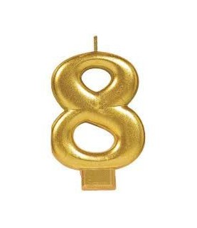 Bougie Chiffre 8 Dorée