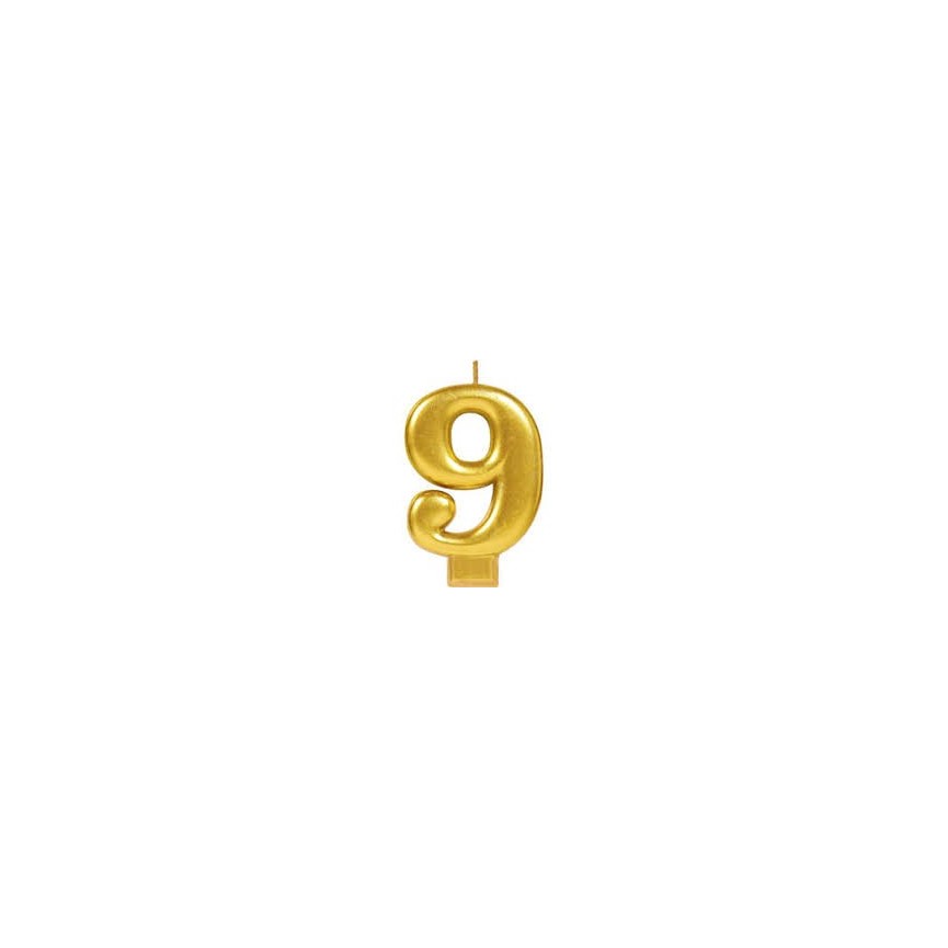 Gold Kerze Nummer 9