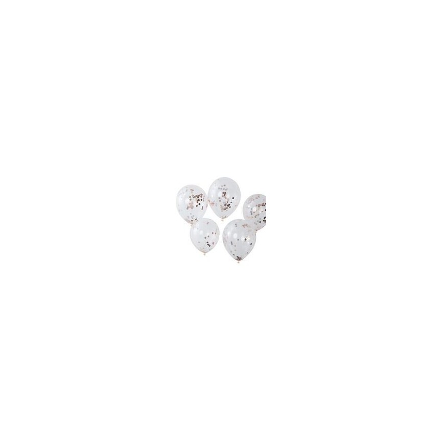 6 Ballons Confettis Roses 6 Ballons Confettis Roses