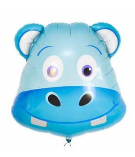 Hippo Head Mylar Balloon