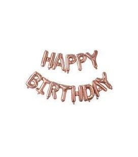 Ballons Mylar Lettres Rose Gold Happy Birthday