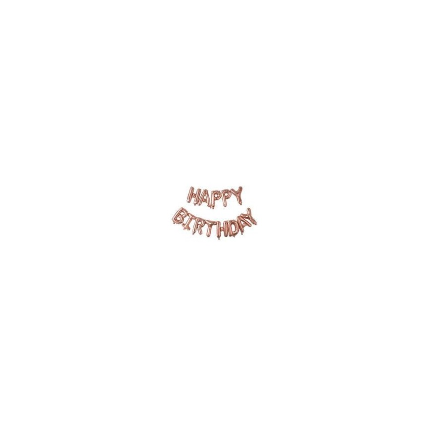 Ballons Mylar Lettres Rose Gold Happy Birthday