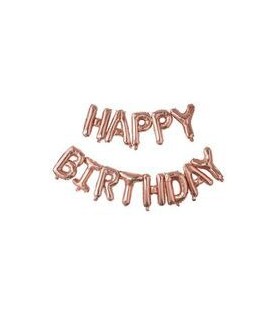 Ballons Mylar Lettres Rose Gold Happy Birthday