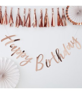Rose Gold Happy Birthday Garland