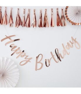 Rose Gold Happy Birthday Garland