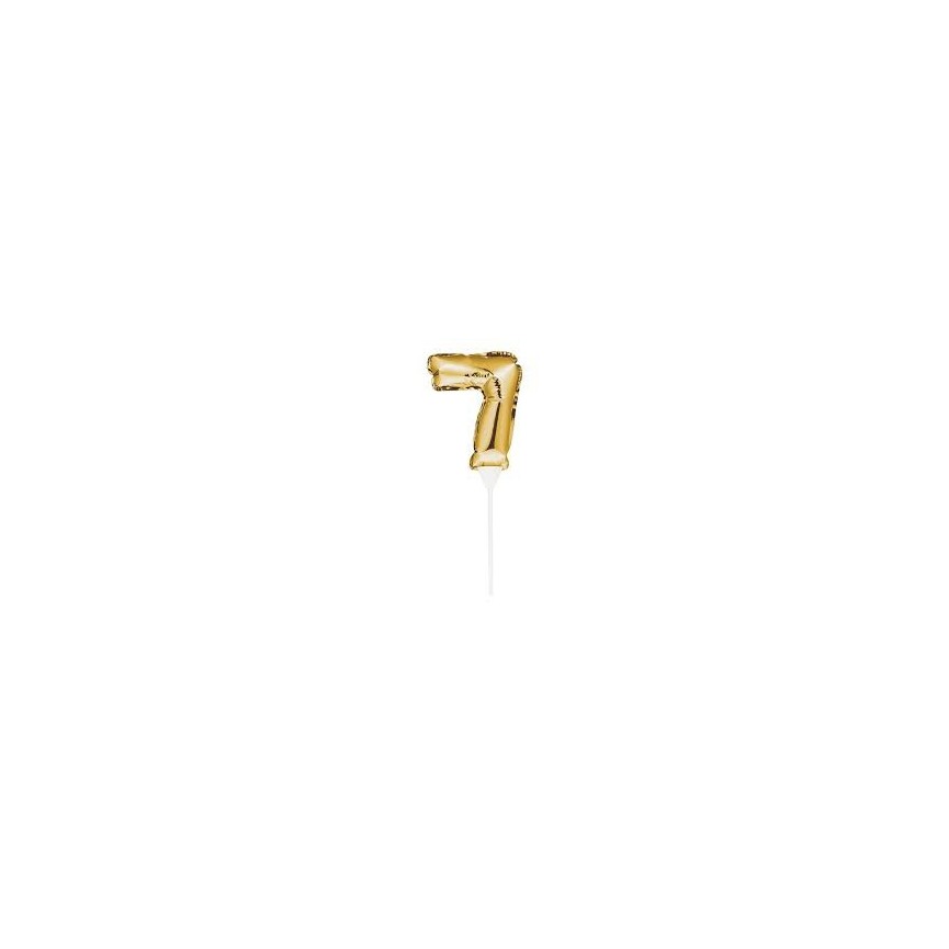 Mini Gold Balloon Number 6 Cake Topper