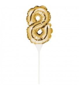 Mini Gold Balloon Number 6 Cake Topper