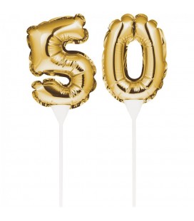 Mini Gold Balloon Number 40 Cake Topper