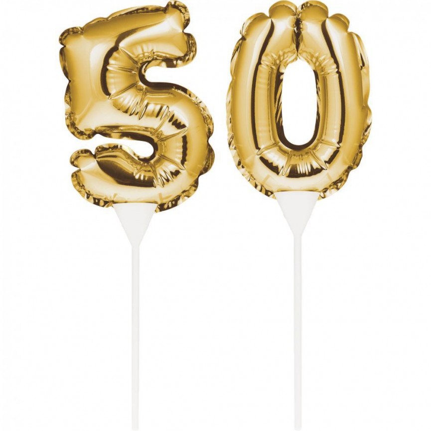 Mini Gold Balloon Number 40 Cake Topper