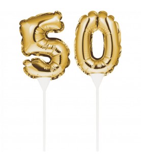 Mini Gold Balloon Number 40 Cake Topper