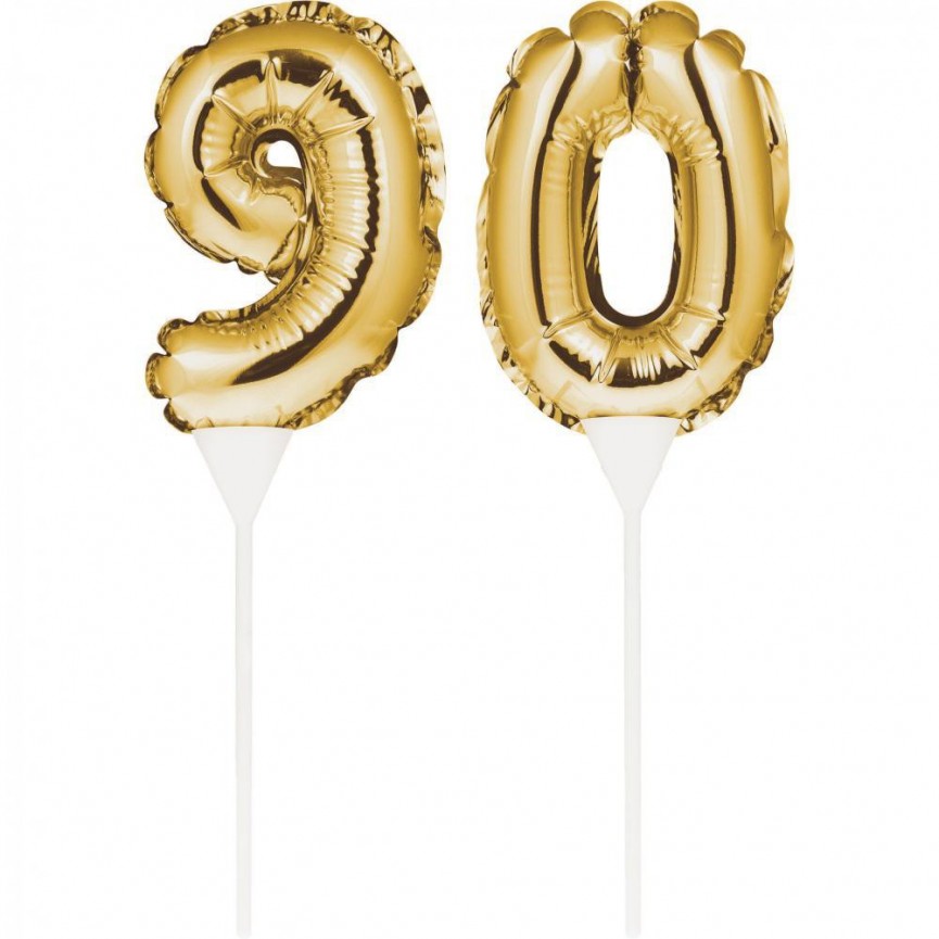 Mini Gold Balloon Number 70 Cake Topper