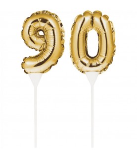 Mini Gold Balloon Number 70 Cake Topper