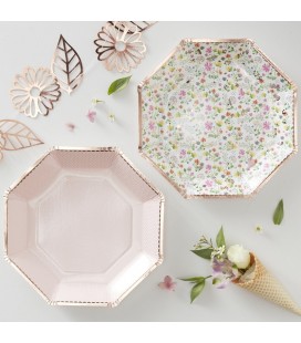 Assiettes Florales Rose Gold