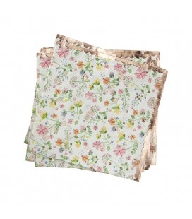 Serviettes Florales Rose Gold