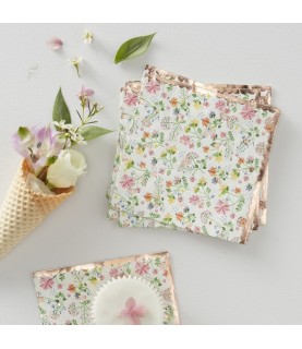 Serviettes Florales Rose Gold