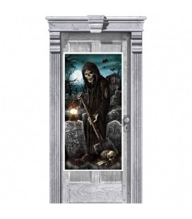 Décoration de porte Maison Hantée Cimetière
