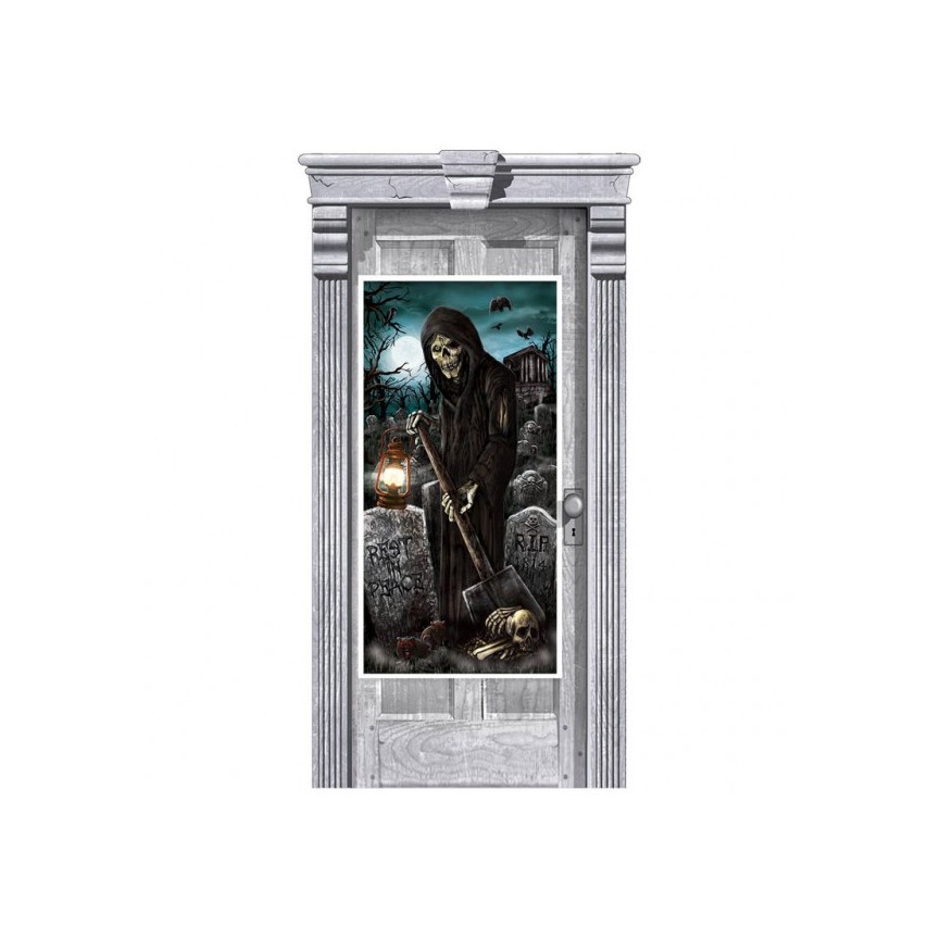 Décoration de porte Maison Hantée Cimetière Décoration de porte Maison Hantée Cimetière