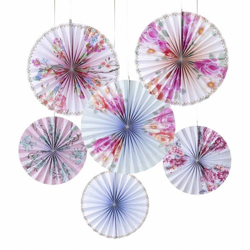 Rose Gold Floral Fan Pinwheels