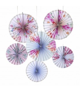 Rose Gold Floral Fan Pinwheels