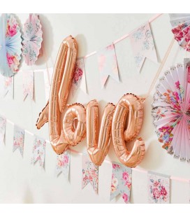 Rose Gold Floral Fan Pinwheels